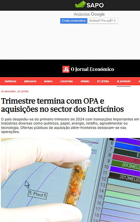 Trimestre termina com OPA e aquisies no sector dos lacticnios